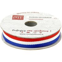 Bobine ruban gros grain tricolore bleu blanc rouge 10mm X 5 m MT - MT - Mondial Tissus