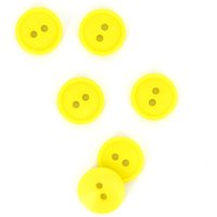 Boutons plats 2 trous jaune 15 mm - MT - Mondial Tissus