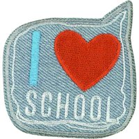 Écusson jeans i love school - Mondial Tissus
