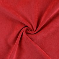 Tissu velours milleraies polyester élasthanne uni rouge - Mondial Tissus