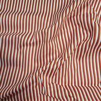 Tissu voile de coton rayure fine rouge blanche - Mondial Tissus