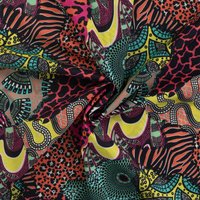 Tissu voile coton imprimé inspiration wax aqua - Mondial Tissus