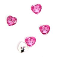 Boutons crystal coeur rose 11 mm MT - MT - Mondial Tissus