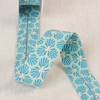 Biais alvéoles japonisantes bleu acier 27mm - Mondial Tissus