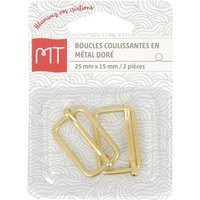 Boucles coulissantes dorées 25 mm - MT - Mondial Tissus