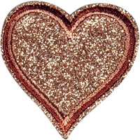 Écusson cœur pailleté doré - Mondial Tissus