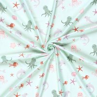 Tsssu maillot de bain anti uv recyclé animaux marins menthe - Mondial Tissus