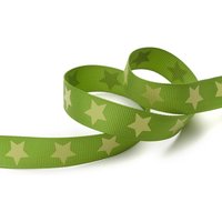 Ruban gros grain étoilé vert 16 mm - Frou Frou - Mondial Tissus