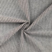 Tissu coton lin imprimé rayure noir - Mondial Tissus