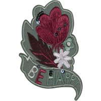 Écusson fleuri à message Be Happy - Mondial Tissus