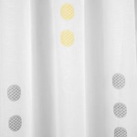 Tissu voile blanc rond jaunes - Mondial Tissus