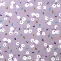 Tissu cretonne violette à motifs fleurs de coton - DOMOTEX - Mondial Tissus