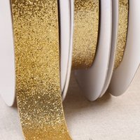 Ruban scintillant doré 10 mm - Mondial Tissus