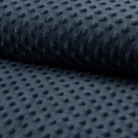 Tissu polaire minky Minnie pois uni bleu jean foncé - Mondial Tissus