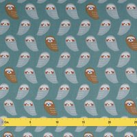 Tissu coton hiboux vert - DOMOTEX - Mondial Tissus