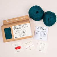 Kit DIY tricot - layette pull brassière Elio Emeraude sans aiguilles - Tricotez-moi - Mondial Tissus