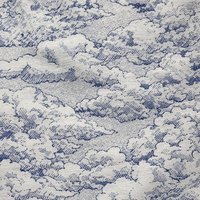 Tissu jacquard nuage bleu - Linder - Mondial Tissus