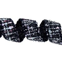 Galon fantaisie noir et bleu 30mm - Mondial Tissus