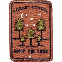 Écusson rectangle forest school marron - Mondial Tissus