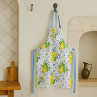 Tablier citron preppy riviera jaune et bleu 70x85 cm - MT - Mondial Tissus