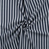 Tissu coton stretch imprimé rayé bleu marine - Mondial Tissus
