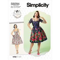 Patron Simplicity S9294.A5 - Robe Avec Haut Ajusté Décolleté Carré 34 - 42 - Simplicity - Mondial Tissus