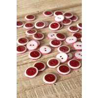 Lot de 5 boutons Duo rouge grenade 12 mm - Eglantine et Zoé - Mondial Tissus