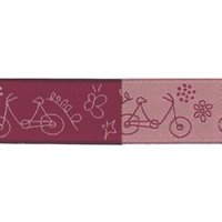 Ruban jacquard à bicyclette géométriques 25 mm bordeaux - Frou Frou - Mondial Tissus