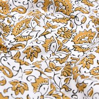 Tissu cretonne enduit imprimé végétation hivernale moutarde - Mondial Tissus