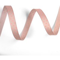 Ruban gros grain taupe à étoiles orange - Mondial Tissus