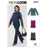Patron New Look 6812-veste et gilet pour jeunes femmes 38-50 - Newlook - Mondial Tissus