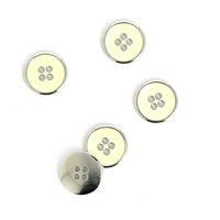 Bouton métal blanc et argent 15 mm - MT - Mondial Tissus