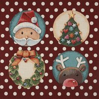 Carré de tissu jacquard père Noël renne - Mondial Tissus