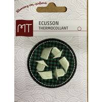 Écusson recyclage gris - Mondial Tissus
