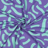 Tissu French Terry Playful violet et bleu - Nerida Hansen - Nerida Hansen - Mondial Tissus
