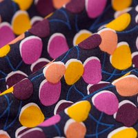 Tissu popeline viscose cerise multicolore marine - MT - Mondial Tissus