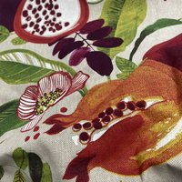 Tissu bachette linenlook grenadier multico - Mondial Tissus