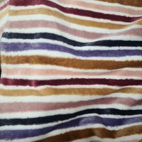 Tissu douilletteimprimé rayures colorées rose - Mondial Tissus