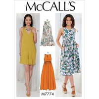 Patron McCall's 7774A5 - Robe évasée, sans manches du 34 au 42 - McCall's - Mondial Tissus