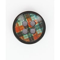 Boutons résines époxy carreaux multicolores 11 mm lot de 5 - Mondial Tissus