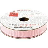 Bobine ruban gros grain surpiqué rose 9 mm X 5 m MT - MT - Mondial Tissus