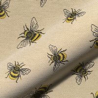 Tissu jacquard gobelin premium beige grosses abeilles - Mondial Tissus