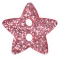 Bouton étoile paillettes rose 23mm - Mondial Tissus