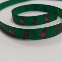 Ruban gros grain vert bonhomme de pain d'épices vert 16 mm - Mondial Tissus