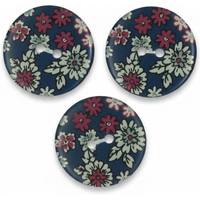 Lot de 3 boutons marguerites 25 mm bleu marine et bordeaux - Frou Frou - Mondial Tissus