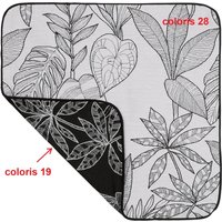 Housse de coussin jacquard Keralta imprimé plante double face blanc et noir 40x40 cm - fils upcyclés - Linder - Mondial Tissus