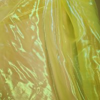 Tissu voile organza transparent iridescent jaune - Mondial Tissus