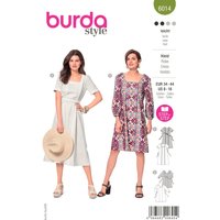 Patron BURDA 6014 - Robe encolure carré avec liens taille 36-46 - Burda - Mondial Tissus