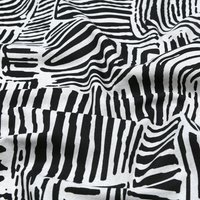 Tissu bachette lourde imprimé trait abstrait noir - Mondial Tissus