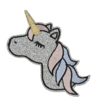 Écusson licorne pailletés argentées - Mondial Tissus